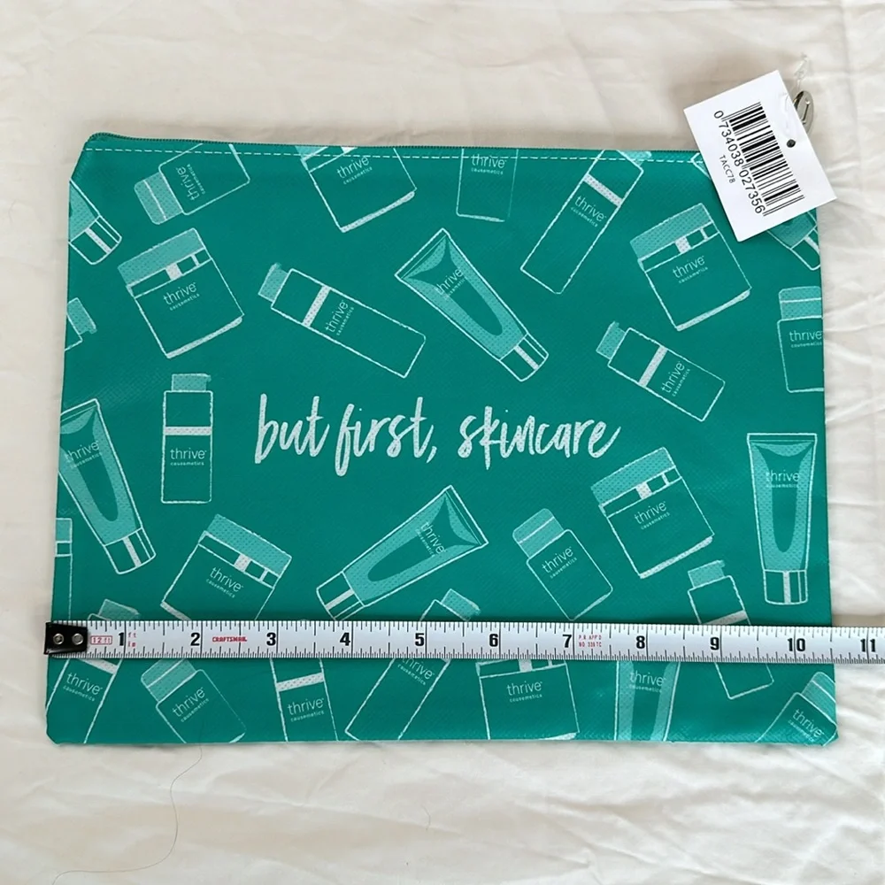 NEW WITH TAGS! A Trio Of Teal Makeup Pouches With Inspirational Quotes On Them.